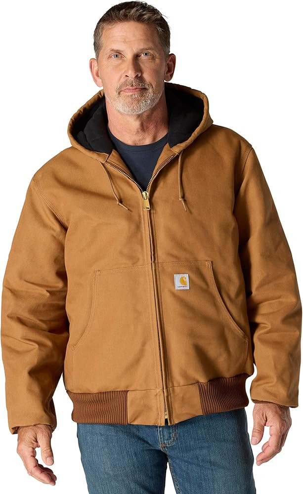 Carhartt Men's J140 Loose Fit Firm Duck Insulated Flannel-Lined Active Jac | Amazon (US)