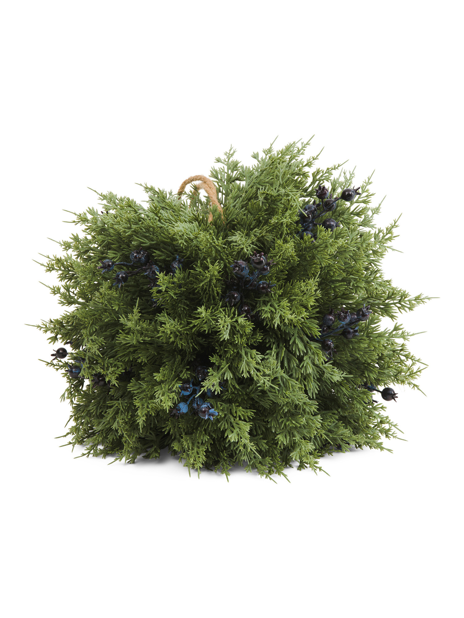 Outdoor Safe Real Touch Faux Pine And Blueberry Kissing Ball | TJ Maxx
