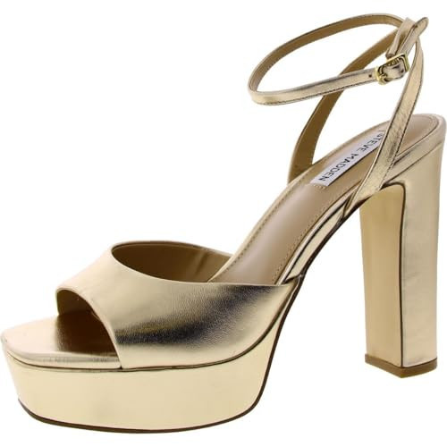 Steve Madden Women's Assured Heeled Sandal, Gold Metallic, 5.5 | Amazon (US)