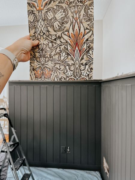 Gorgeous wallpaper & shiplap design going into my office is starting to come together! Painted shiplap in Urbane Bronze ☑️ Wallpaper application coming up next! 


#LTKstyletip #LTKFind #LTKhome