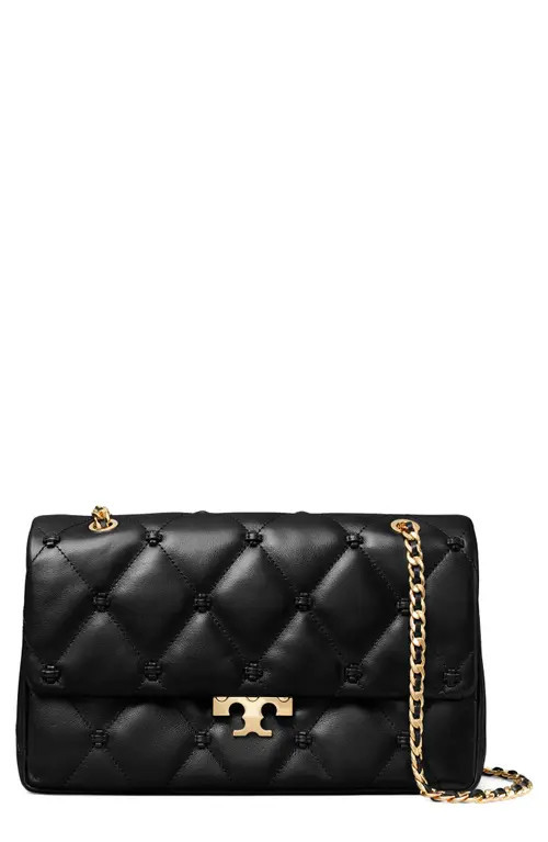 Tory Burch Bunny Knot Leather Shoulder Bag in Black at Nordstrom | Nordstrom