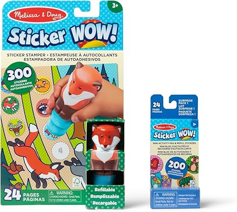 Melissa & Doug Sticker Wow!™ Fox Bundle: 24-Page Activity Book, Refillable Sticker Stamper, Min... | Amazon (US)