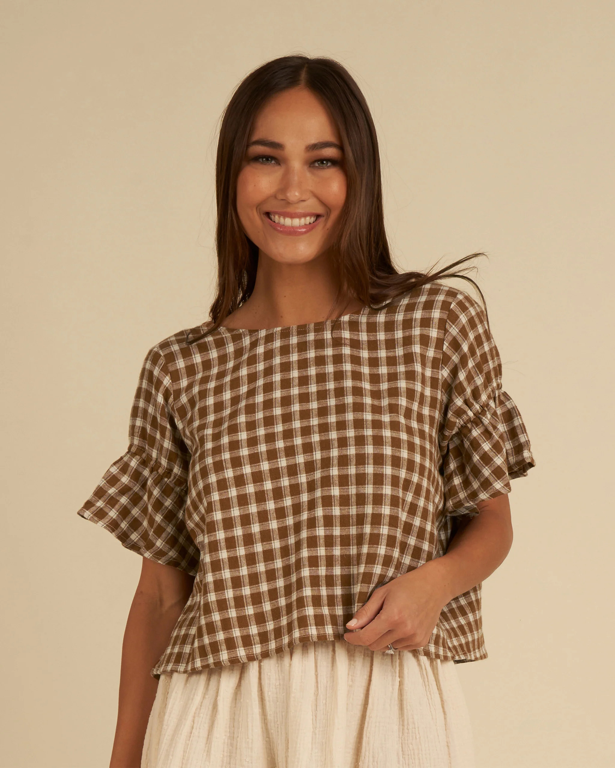 Francie Blouse | Saddle Plaid | Rylee + Cru