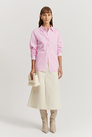 Australian Cotton Stripe Relaxed Oxford Shirt | Country Road
