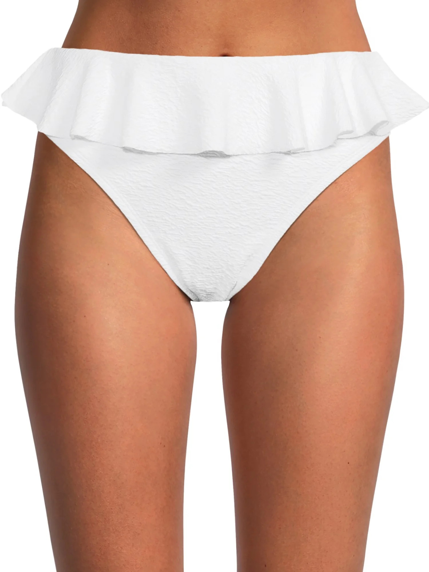 Time and Tru Women’s and Women's Plus Ruffle High Waist Swim Bottoms | Walmart (US)