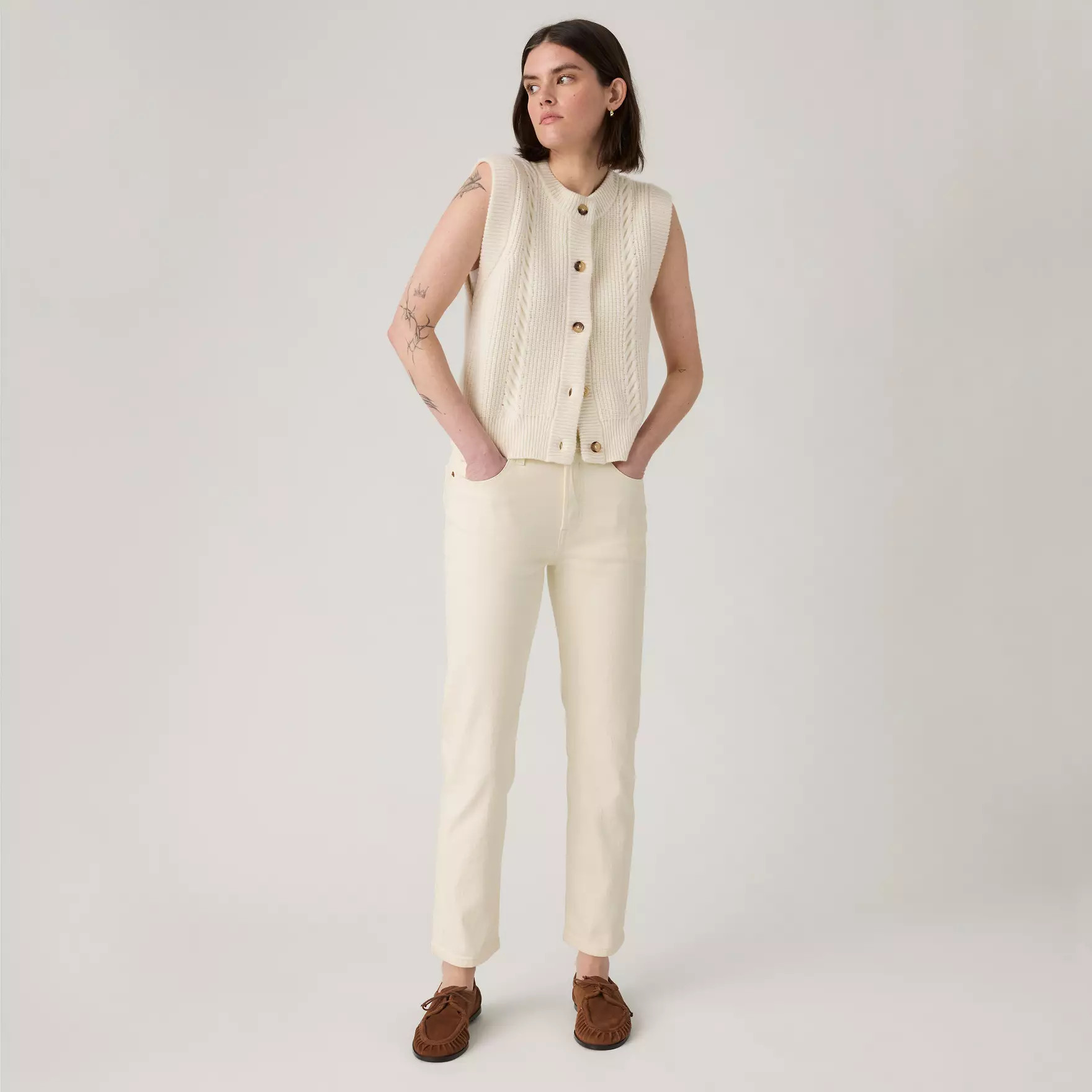 501® Original Cropped Women's Jeans - Tan | Levi's® US | Levi's US