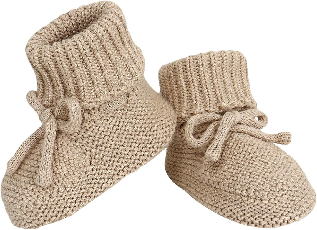 Hadetoto Baby Booties Newborn First Walkers Cozy Shoes Warm Knit Soft Booties for Toddler Infant ... | Amazon (US)