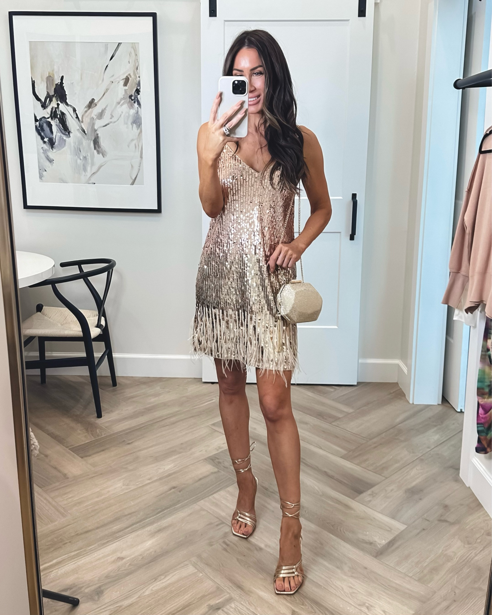 slim fit dress slacks Gold Sequin Knot Detail Mini Dress by Vicky Pattison main image 1