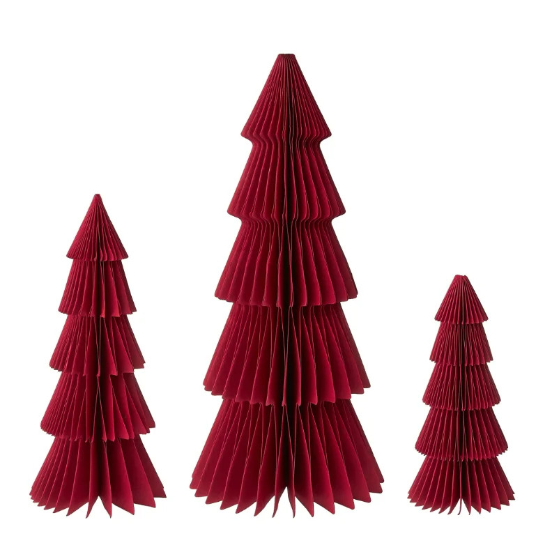 Loyerfyivos Paper Christmas Tree Tabletop Decorations, Red, 3 Count, Honeycomb Paper Trees, Chris... | Walmart (US)