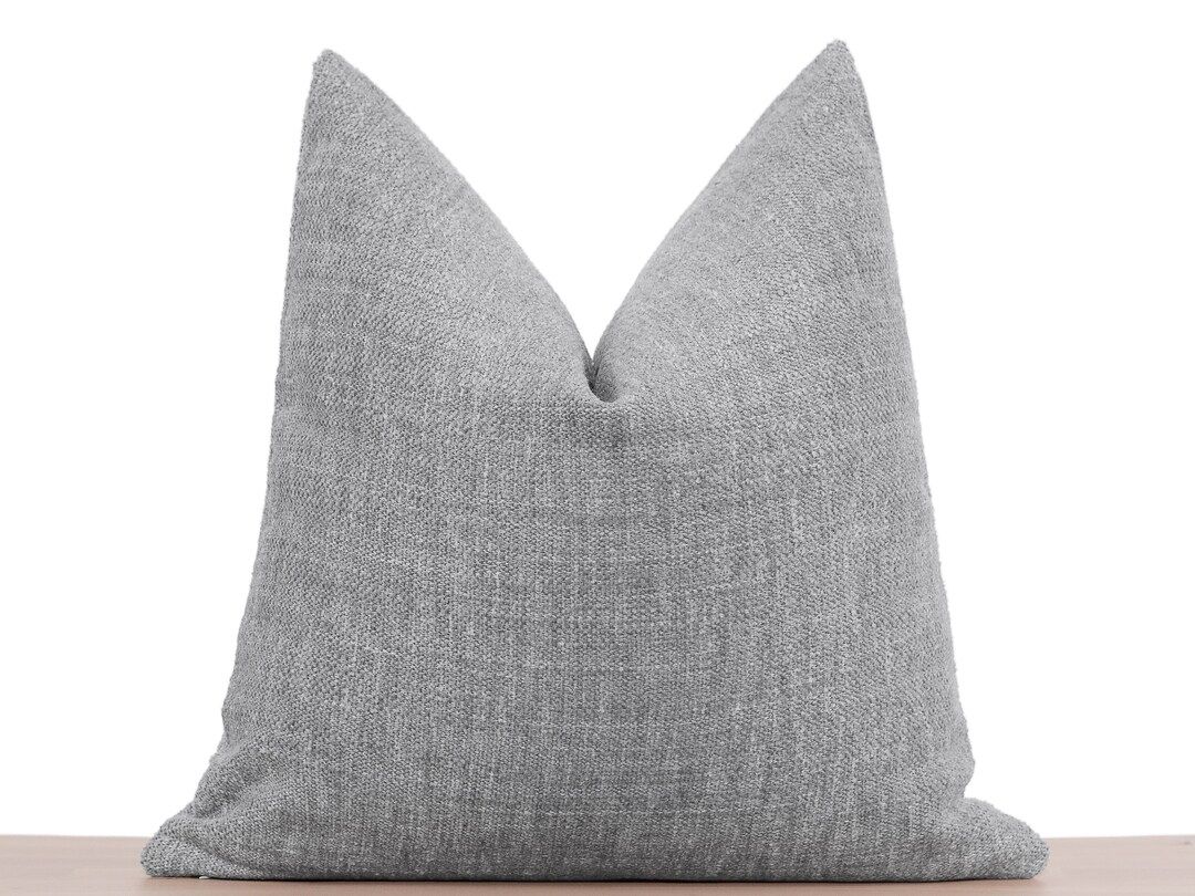 Gray Boho Pillow Cover • Gray Decorative Cushion • Euro Sham Cover • Boho Throw Pillow, Tex... | Etsy (US)