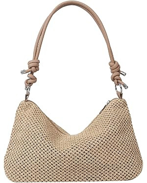 Casual Beach Tote Bag, Straw Beach Bag Fashion Shoulder Bag Crossbody Bag, For Beach Picnic Vacat... | Amazon (US)
