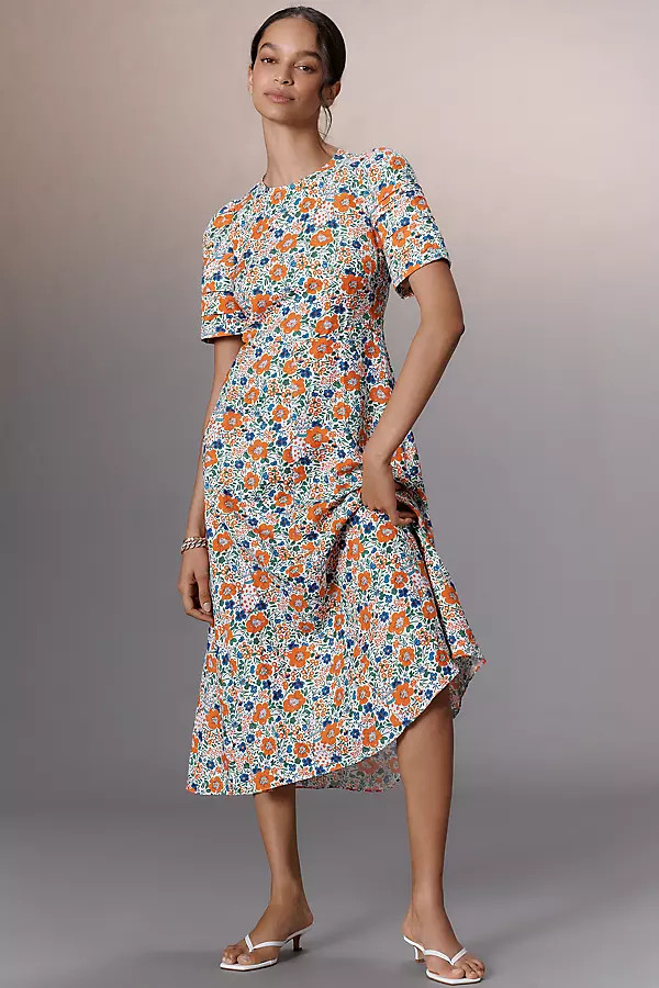 Hunter Bell Casey Linen Blend Midi Dress | Anthropologie (US)