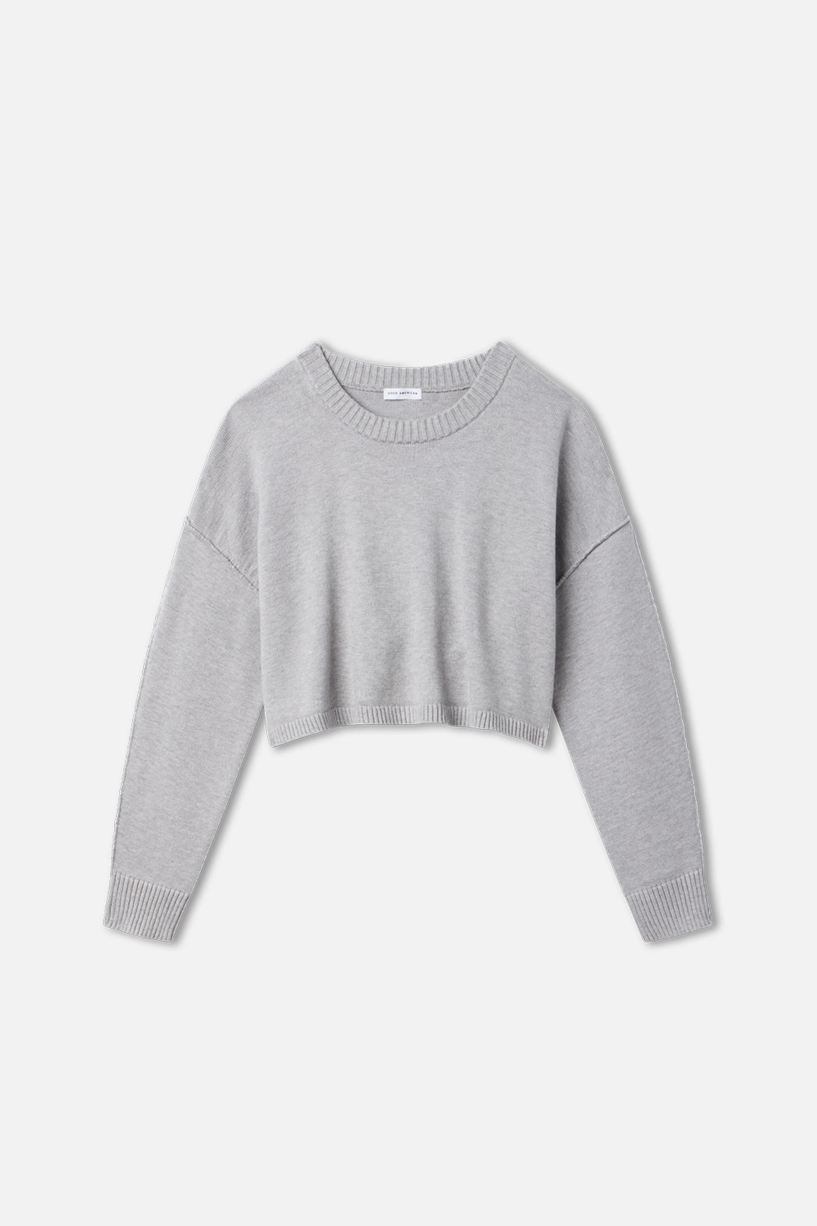 COZY KNIT CREW NECK | MELANGE GREY - GOOD AMERICAN | Good American