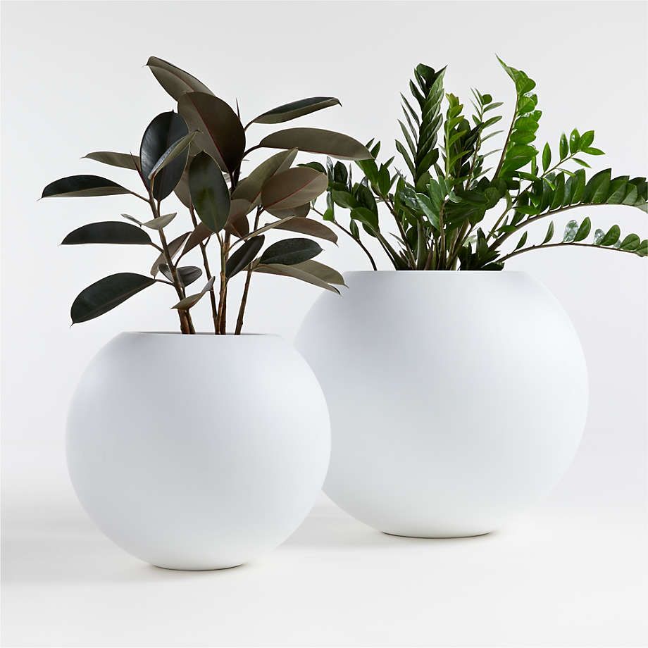 Sphere Small Dark Grey Indoor/Outdoor Planter + Reviews | Crate & Barrel | Crate & Barrel