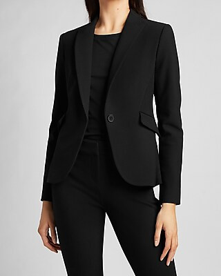 Soft & Sleek Peak Lapel One Button Blazer | Express