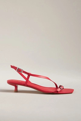 Maeve Asymmetrical Buckle Kitten Heels | Anthropologie (US)