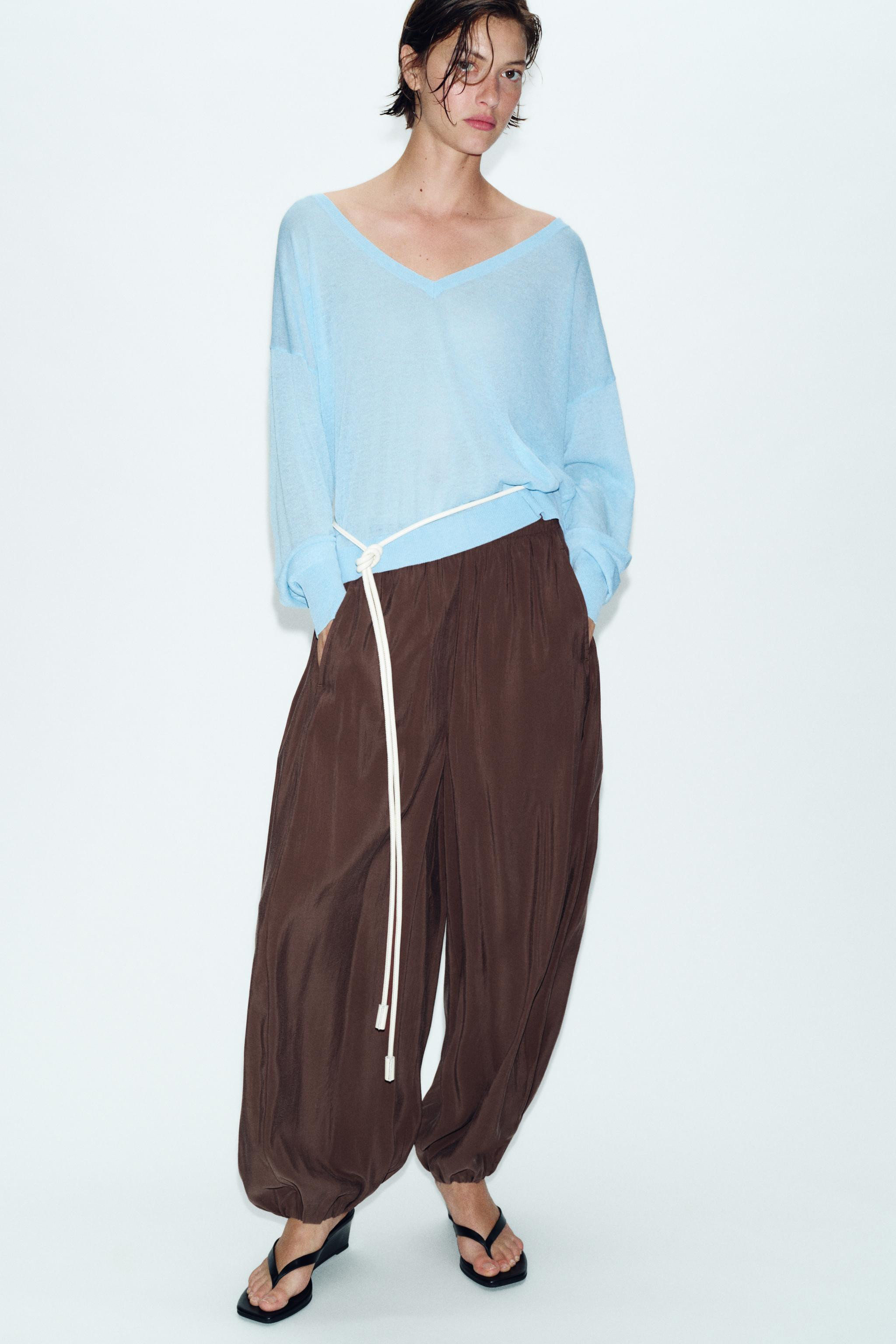 ELASTIC WAIST BALLOON PANTS | Zara US