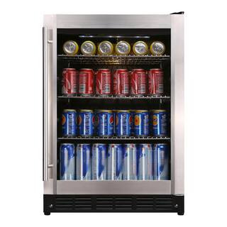 Beverage 23.4 in. 154 (12 oz.) Can Beverage Cooler, Stainless Steel | The Home Depot