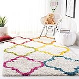 Safavieh Shag Kids Collection SGK563A-5SQ Moroccan Trellis Rainbow 2-inch Thick Area Rug 5'3" x 5'3" | Amazon (US)