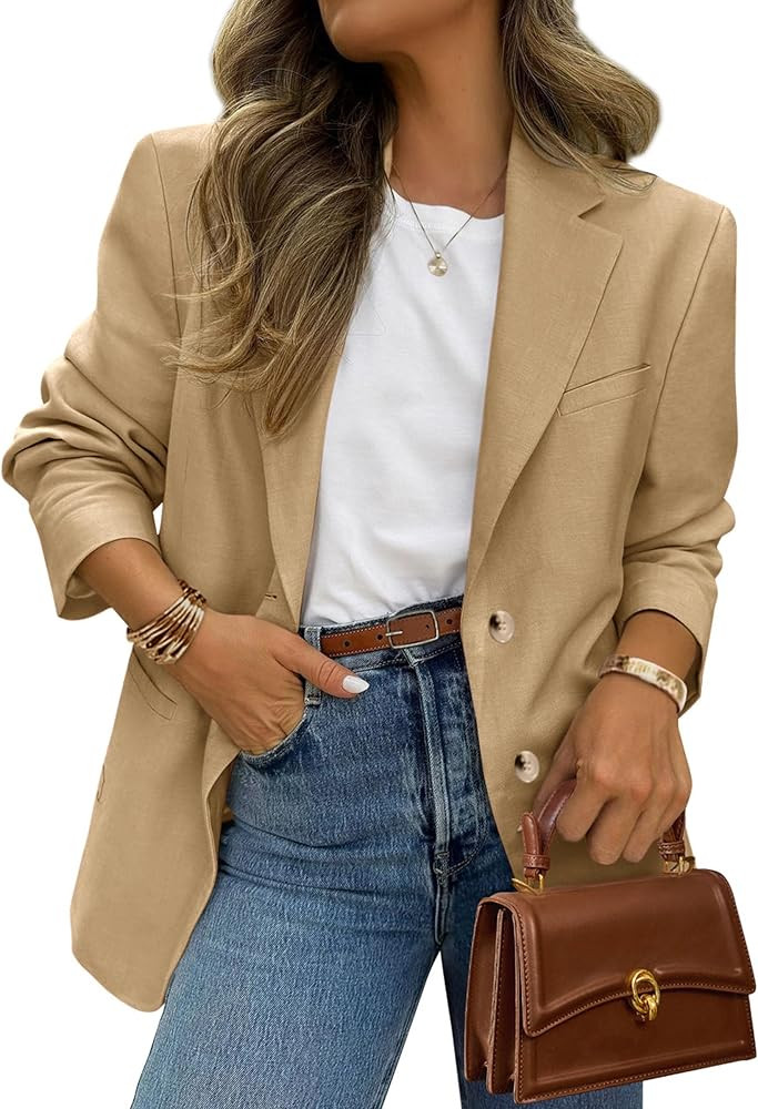 PRETTYGARDEN 2026 Blazers for Women Business Casual Long Sleeve Lapel Open Front Suit Jacket Work... | Amazon (US)