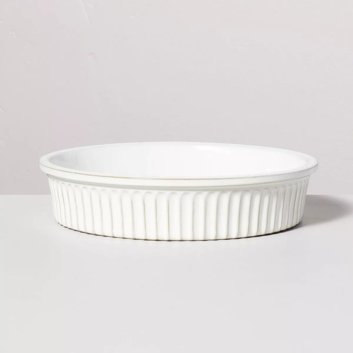 10.5" Fluted Stoneware Pie Dish Cream - Hearth & Hand™ with Magnolia | Target