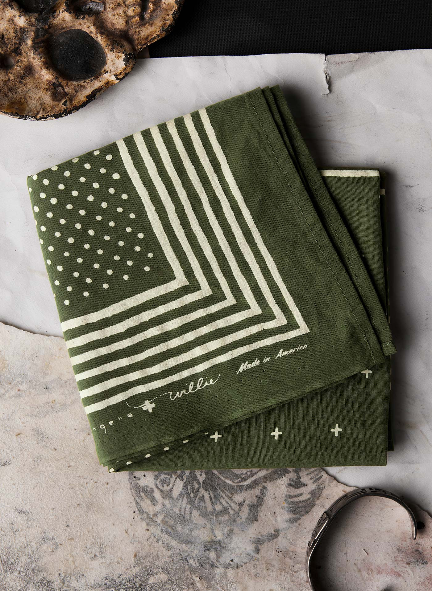 i+w vintage olive bandana v2 | imogene + willie