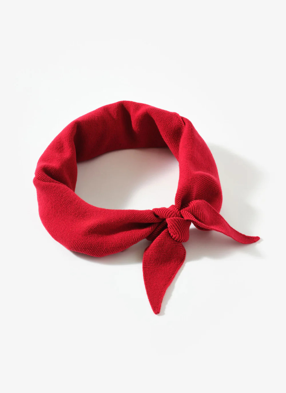 Red Cotton Blend Triangle Knit Scarf | Mint Velvet