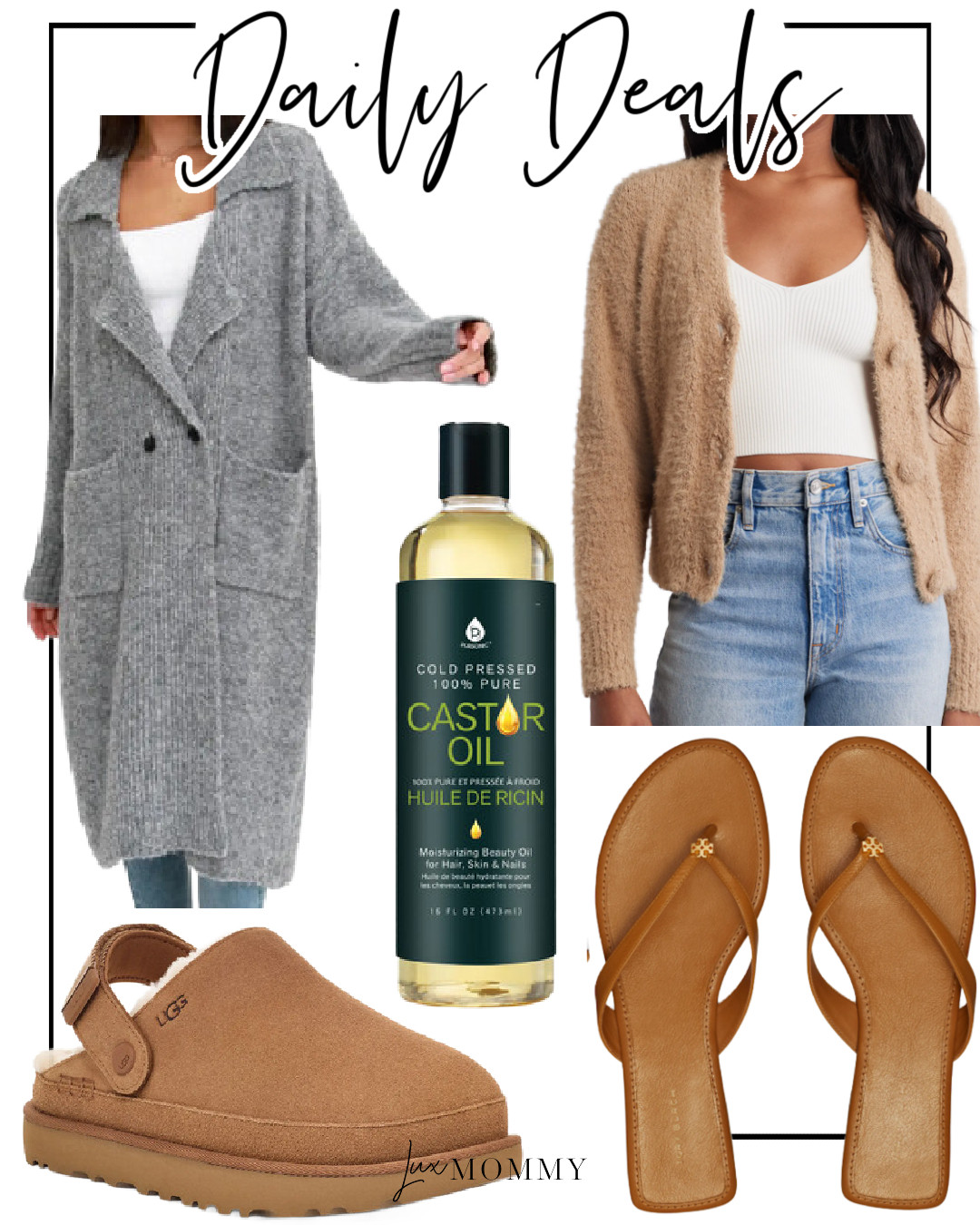 Daily Deals, Deals of the day!!
Tory Burch, Belle & Bloom, UGG, V-Neck Cardigan, Cold Pressed 100% Castor Oil, Classic Flip Flop, Sweater Coat, Cozy Clog 

 #LTKmomlife #LTKselfcare #LTKSaleAlert
