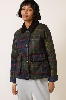 BARBOUR Women's Louden Quilted Jacket, Size 10, Classictartan Green | Evereve