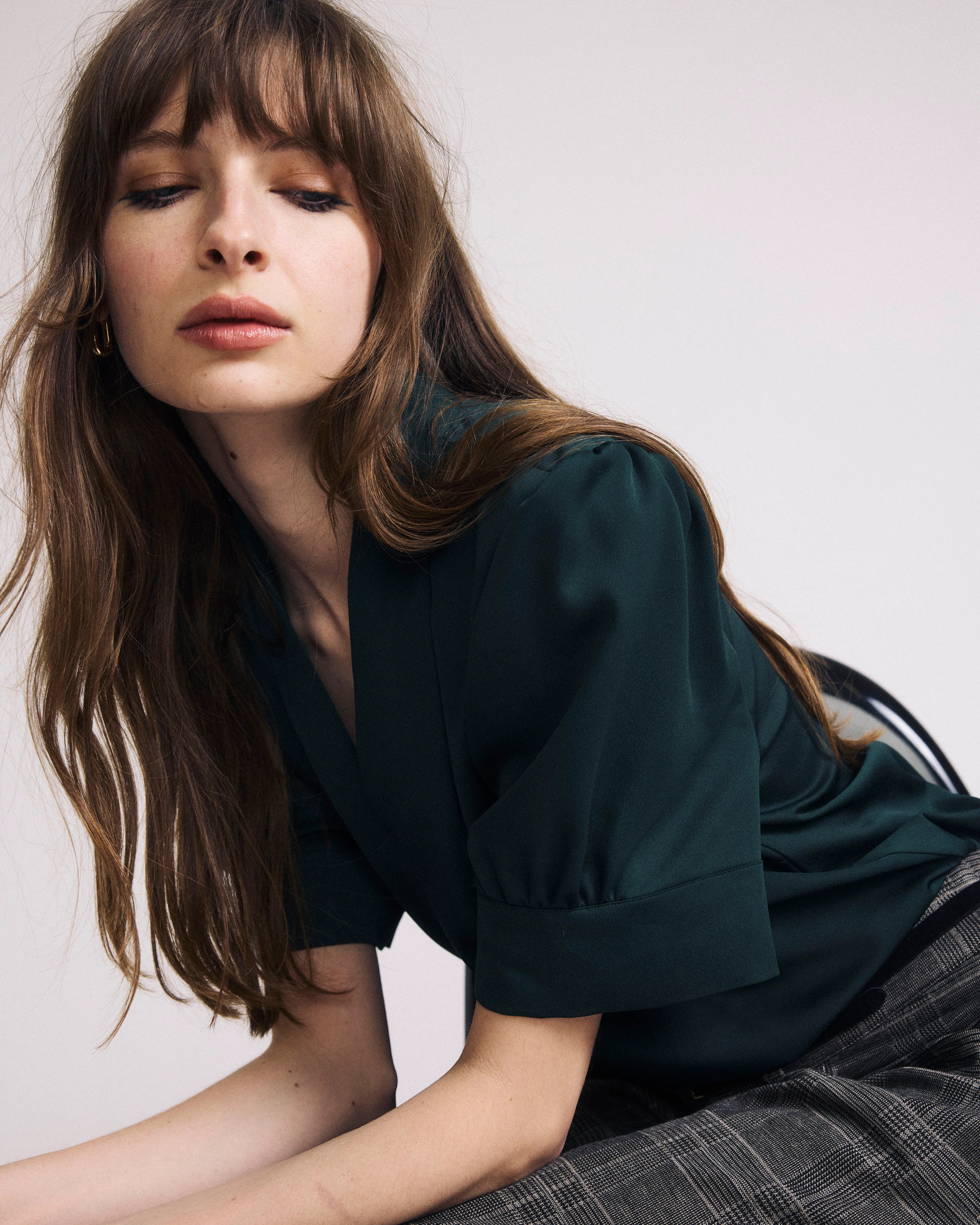 Beatrice Soft Satin Top - Forest Green | Universal Standard
