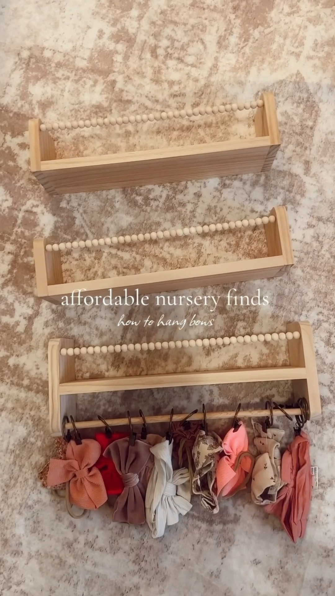 How cute is this shelving from @amazon under $40! And perfect for a little girl nursery to hang her bows! 🎀 comes with 3 shelves! 

we are putting this over her dresser + changing table! Next to her mirror!! 🥰✨💓 also linking what I'll hang on the shelving 🌷



#LTKHome #LTKKids #LTKBaby