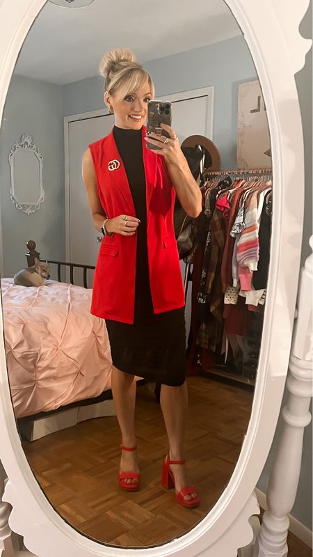 I love how this long vest looks over a sleeveless black mock neck dress for late summer and fall transition! This vest can also be styled over a long sleeve top or mock neck sweater! All from Amazon - Amazon Fashion - Amazon finds - business casual - wear to work - office style - workwear - work outfit - fall transition outfit - teacher outfit - teacher style 

#LTKBacktoSchool #LTKSeasonal #LTKworkwear