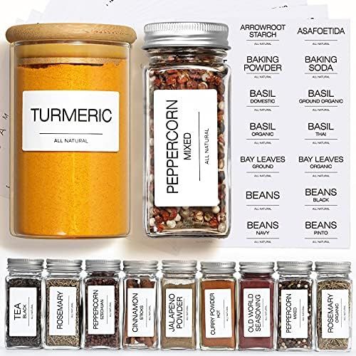 Preprinted Spice Labels - Minimalist White Spice Jars Labels Sticker- for Round or Square Spice J... | Amazon (US)