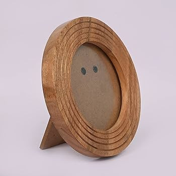 Samhita Round Photo Frame Wooden Stylish Picture Frame Home Décor for Tabletop Display, Photo Di... | Amazon (US)