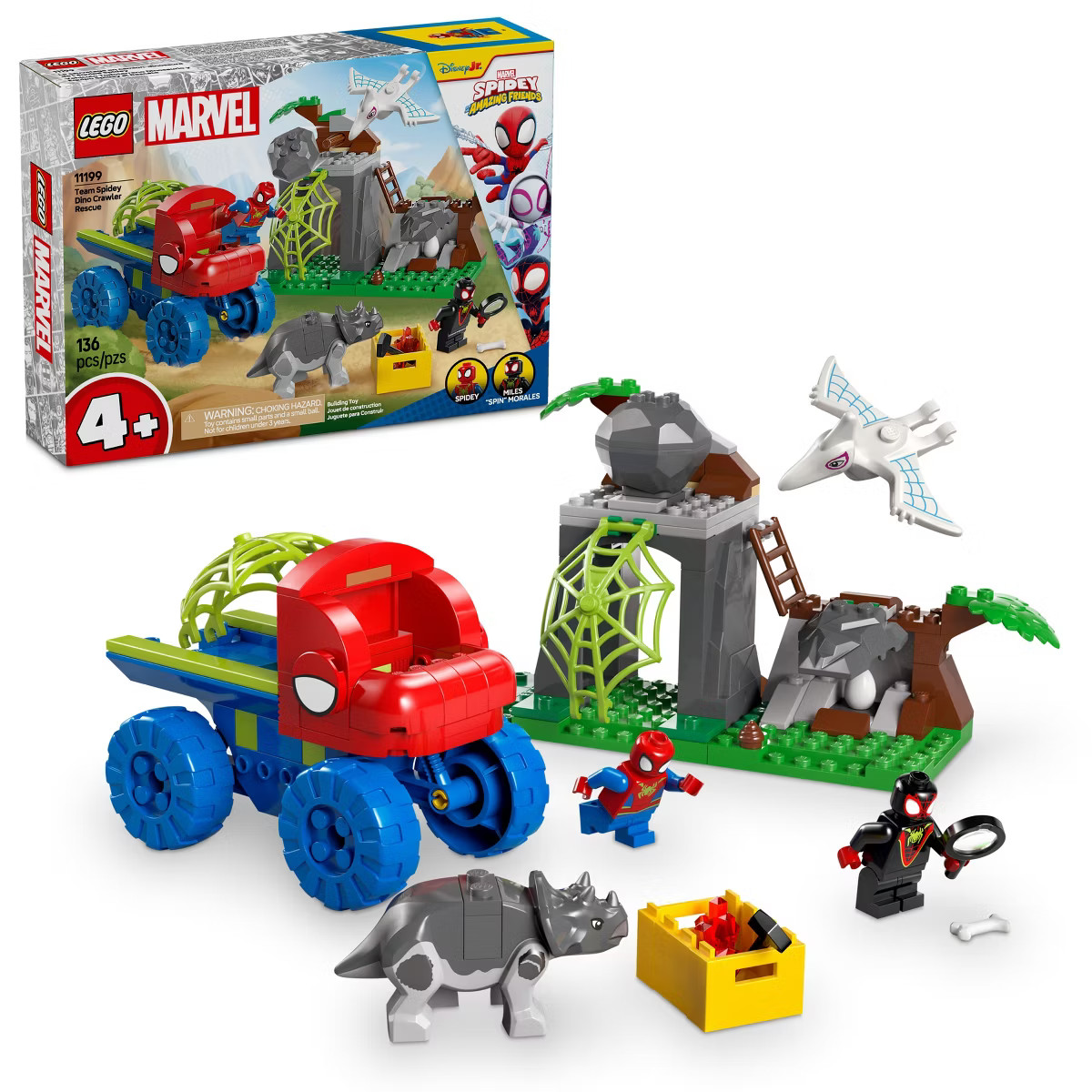 LEGO Marvel Spidey And His Amazing Friends Team Spidey Dino Crawler Rescue Building Toy 11199 | Target