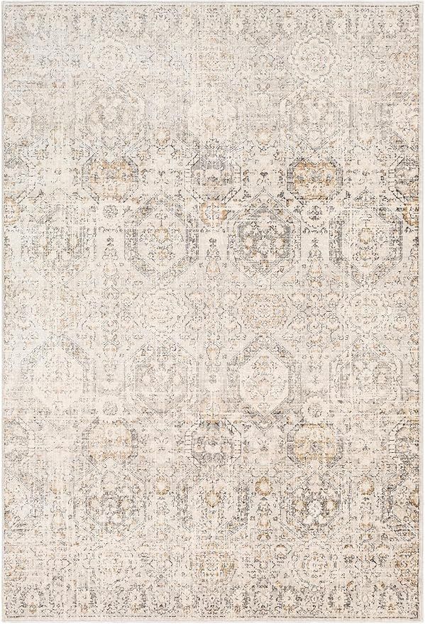 Mark&Day Area Rugs, 5x7 Geelbroek Traditional Tan/Ivory Area Rug, Beige Grey Black Carpet for Liv... | Amazon (US)