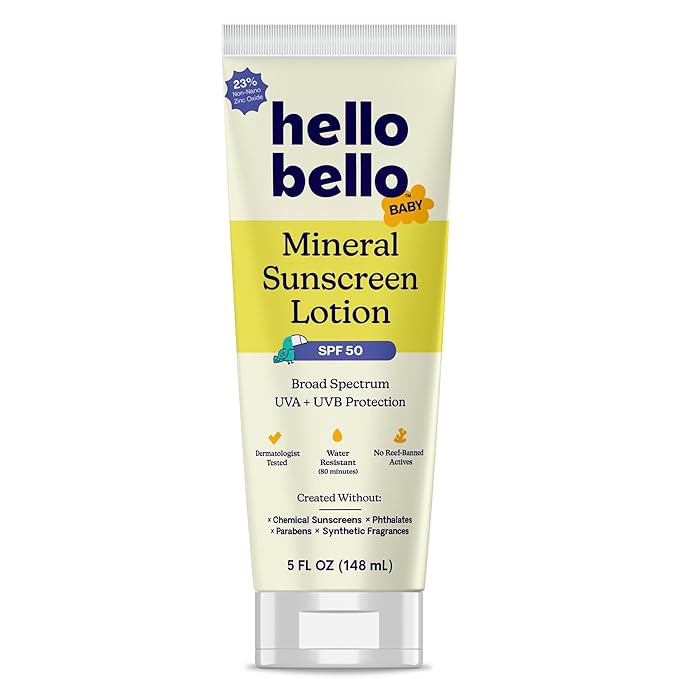 Hello Bello Baby Mineral Sunscreen SPF 50 Lotion - Broad Spectrum Sun Protection for Sensitive Sk... | Amazon (US)