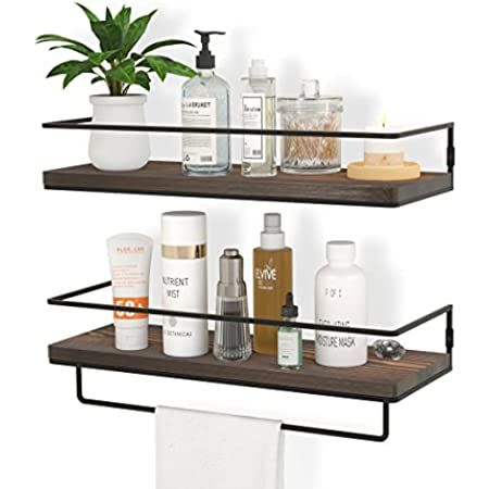 Floating Shelves for Bathroom, Wall Shelves with Towel Bar for Shower, Floating Shelves Wall Mounted | Amazon (US)