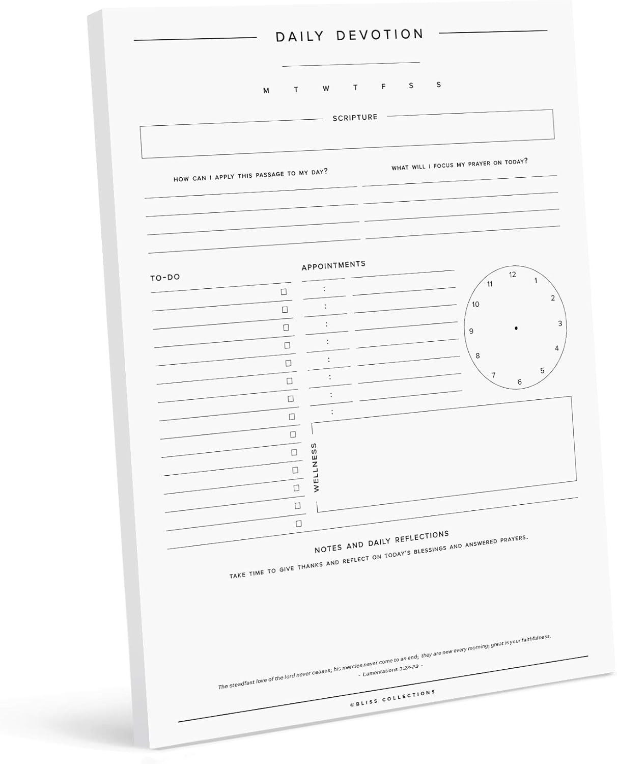 Bliss Collections Daily Devotion Planner with 50 Undated 8.5 x 11 Tear-Off Sheets - Minimal... | Amazon (US)