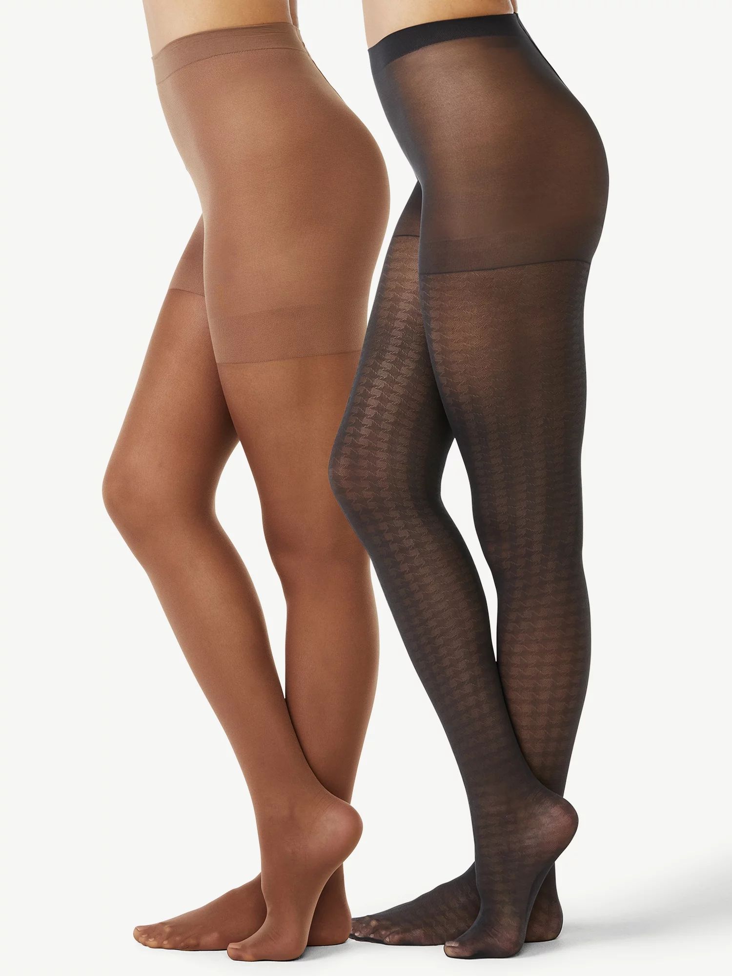 Joyspun Women's Houndstooth and Opaque Tights, 2-Pack, Sizes S to 2XL | Walmart (US)
