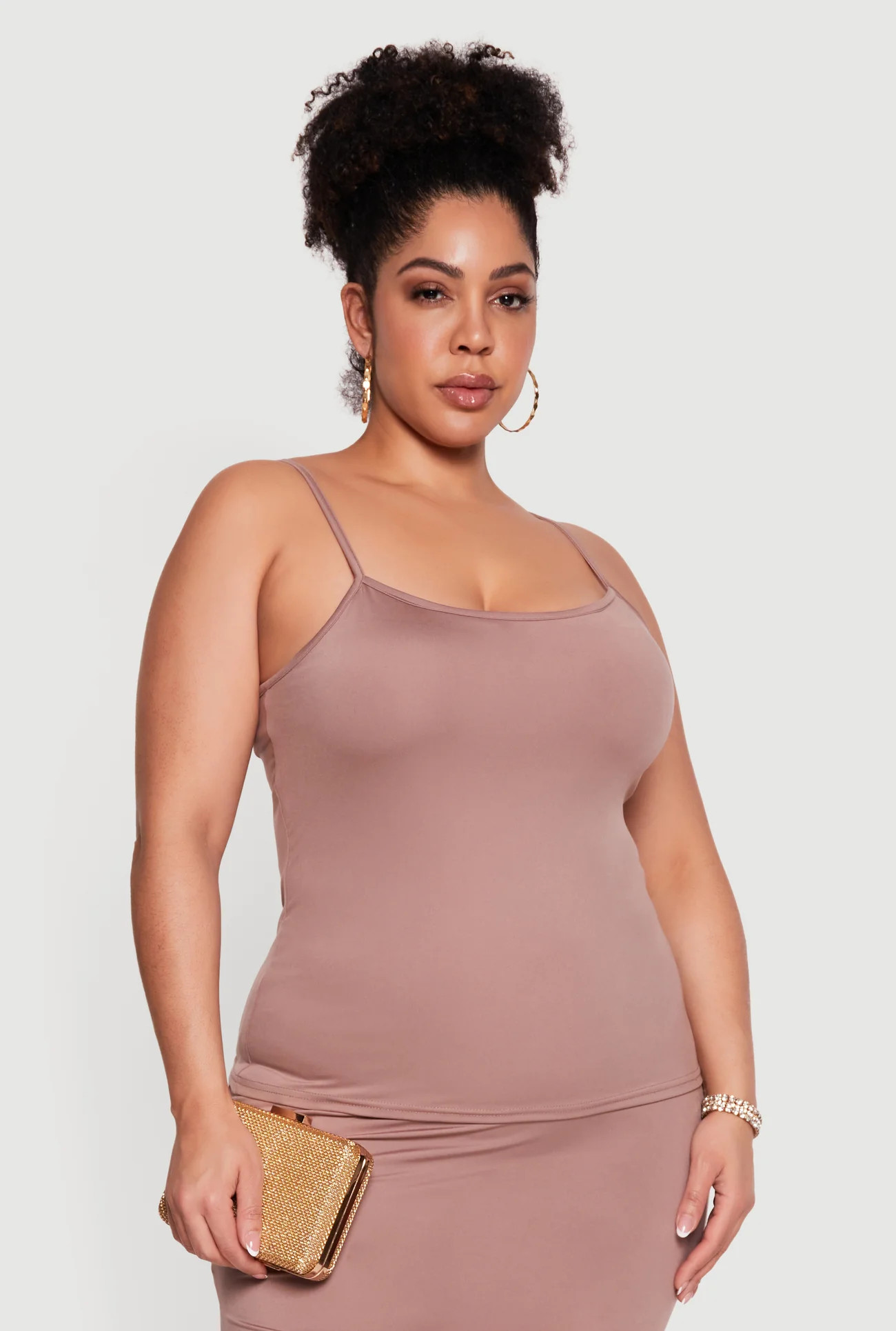 Plus Size Scoop Neck Cami with Shelf Bra | Rainbow Shops