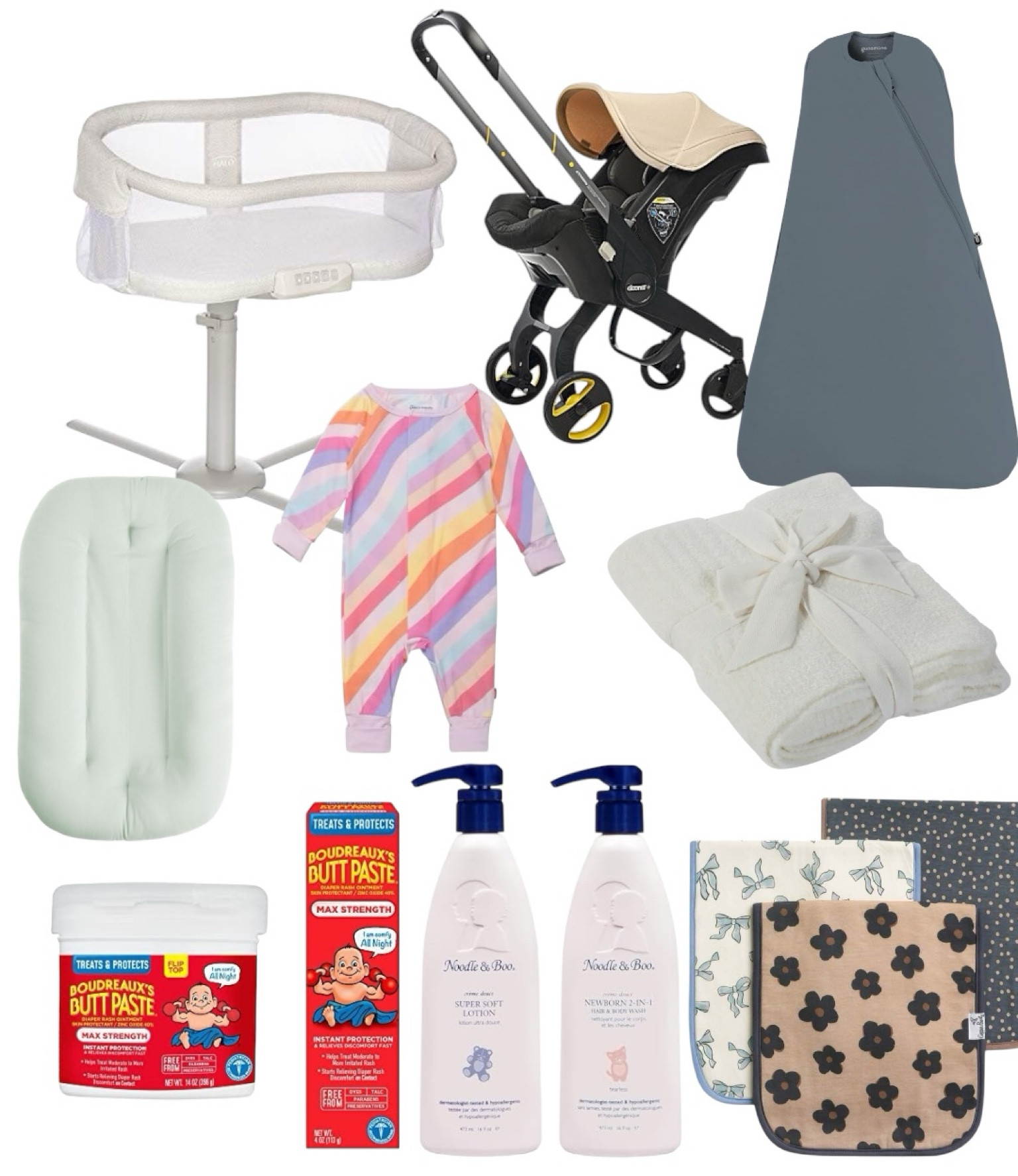 MOST USED BABY ITEMS WITH MY NEWBORN!

Halo Bassinet 
DOONA car seat 
Gunamuna swaddle sleep sack 
Snuggle me 
Magnetic me foodies!! (Must have)
Barefoot dreams blanket
Boudreaux butt paste
Noodle and boo shampoo and lotion
Copper Pearl burp cloths 

#LTKFindsUnder50 #LTKFindsUnder100 #LTKBaby