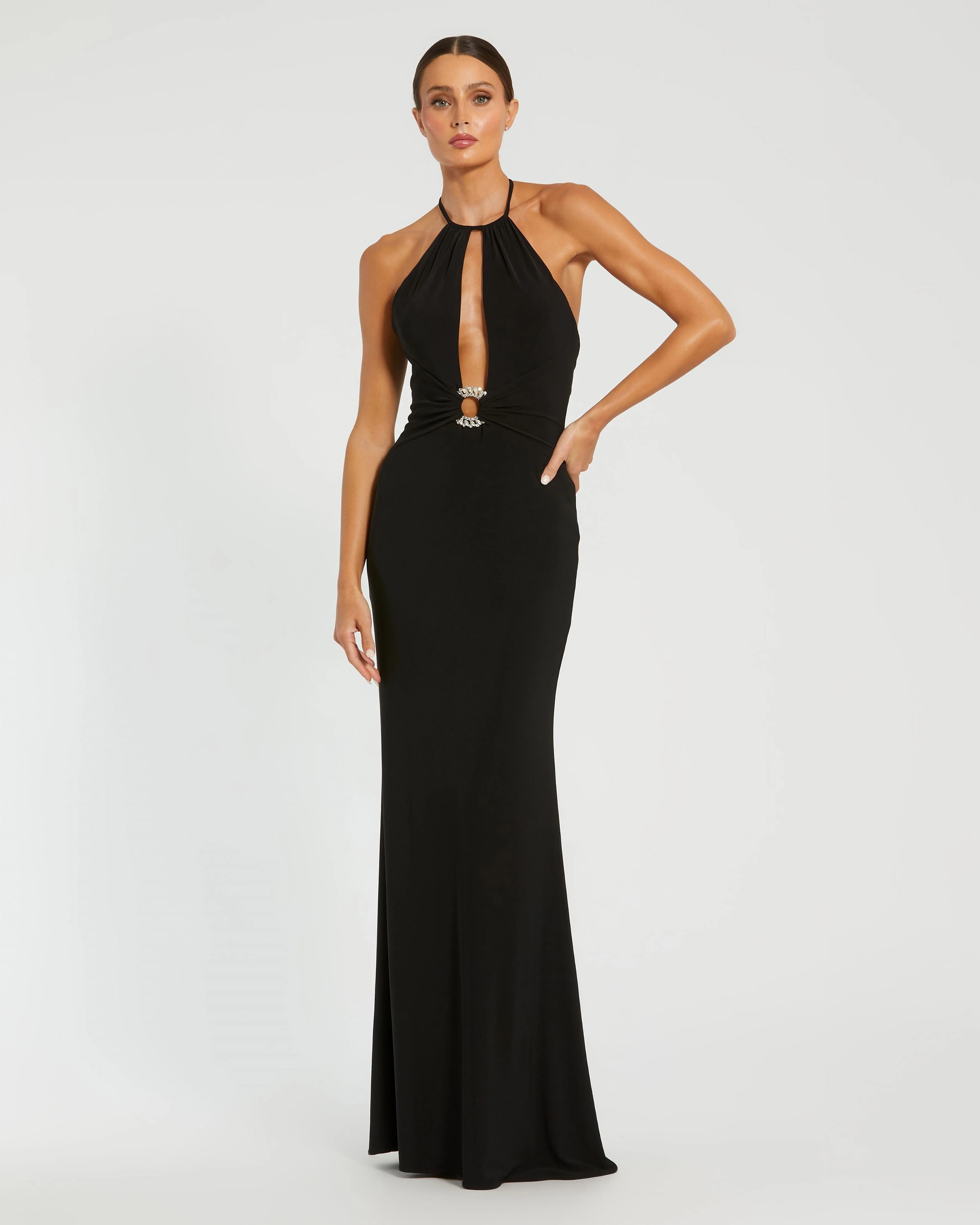 High Neck Cut Out Gown | Mac Duggal