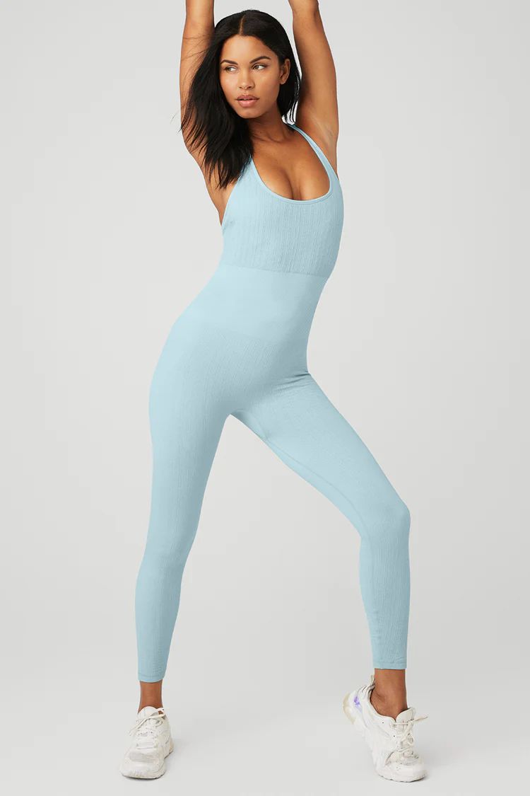 Semi-Sheer Seamless Cable Knit Onesie | Alo Yoga
