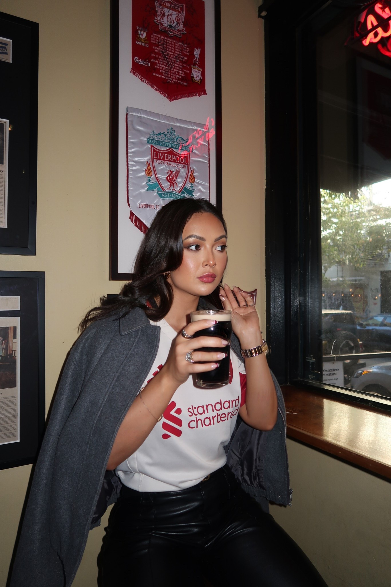 Football season style but make it chic - champions league game nights include my leather pants, LFC shirt, and a jacket 🍺

#LTKeurope #LTKuk #LTKautumn