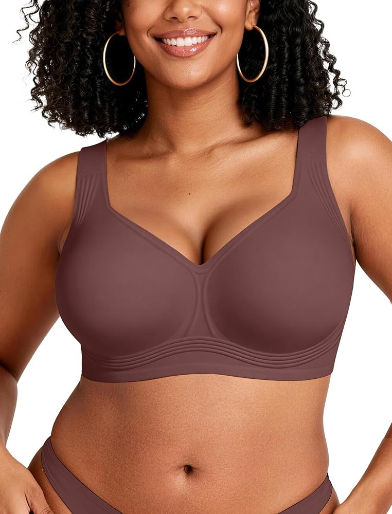 OEAK Womens Wireless Jelly Bra Plus Size Supportive Seamless Bras Full Coverage Push Up Comfortab... | Amazon (US)