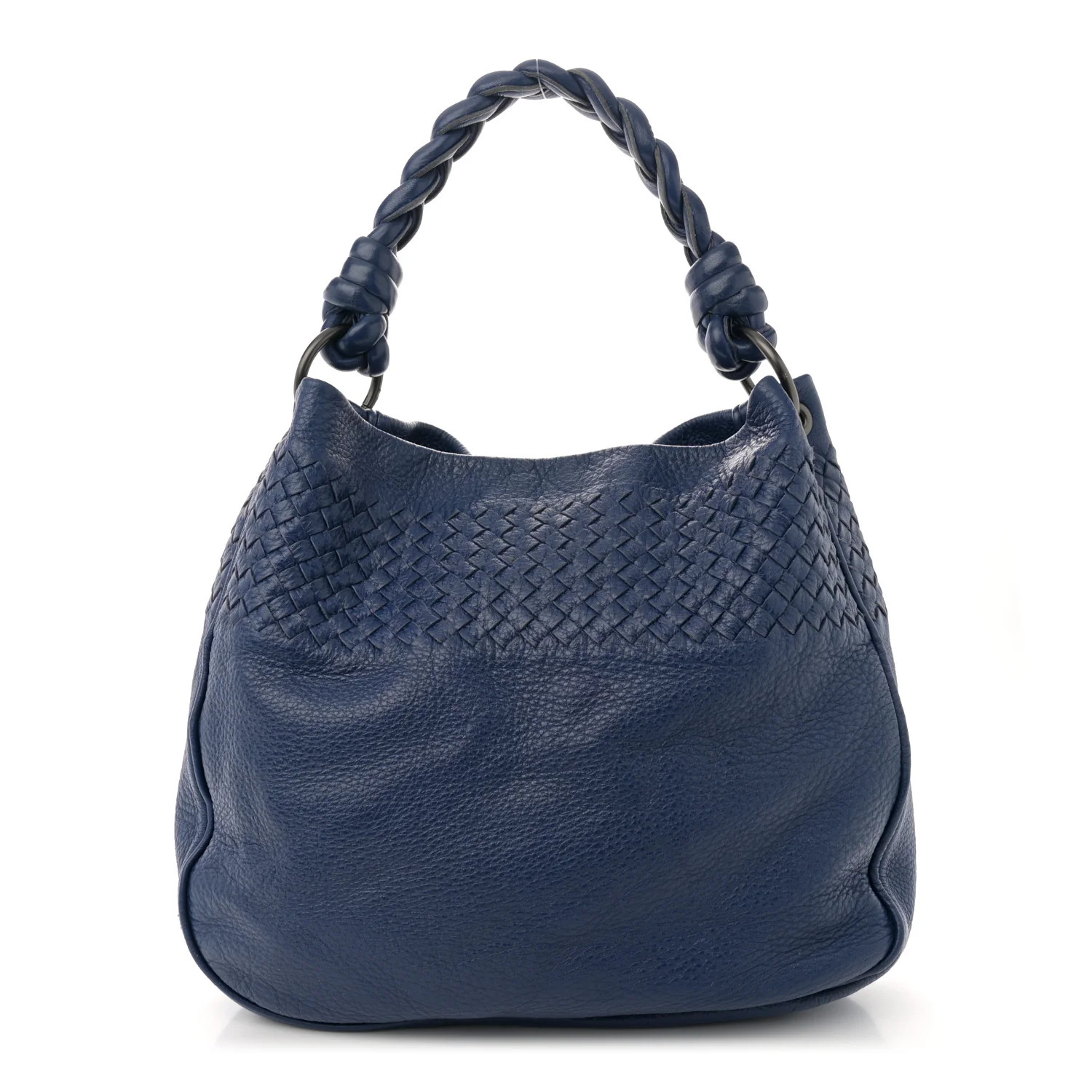 Cervo Intrecciato Shoulder Bag Blue | FASHIONPHILE (US)