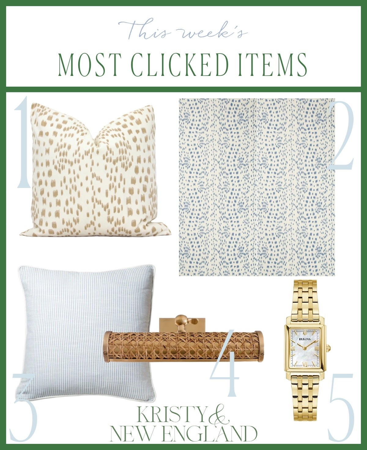 Most popular 🫶🏻 Les touches beige pillow, Les touches blue wallpaper, blue striped pillows, cane picture light, gold chain link bracelet watch

#LTKHome #LTKOver40