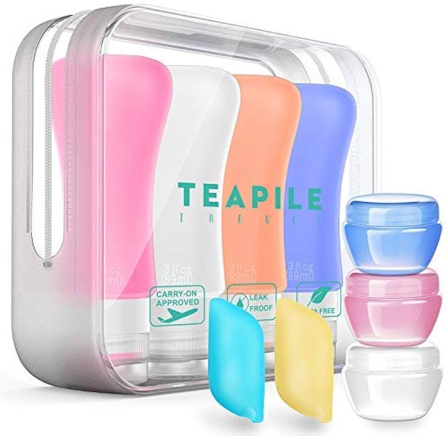 14 Pack Travel Bottles, TSA Approved Containers, 3oz Leak Proof Travel Accessories Toiletries, Tr... | Amazon (US)