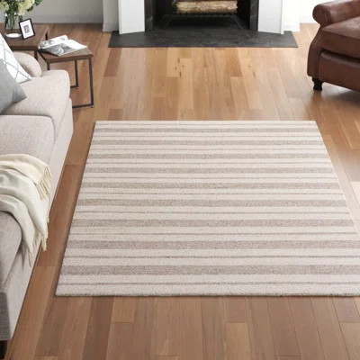 Alicea Striped Flatweave Mushroom Area Rug Three Posts™ Rug Size: Rectangle 4' x 6' | Wayfair North America